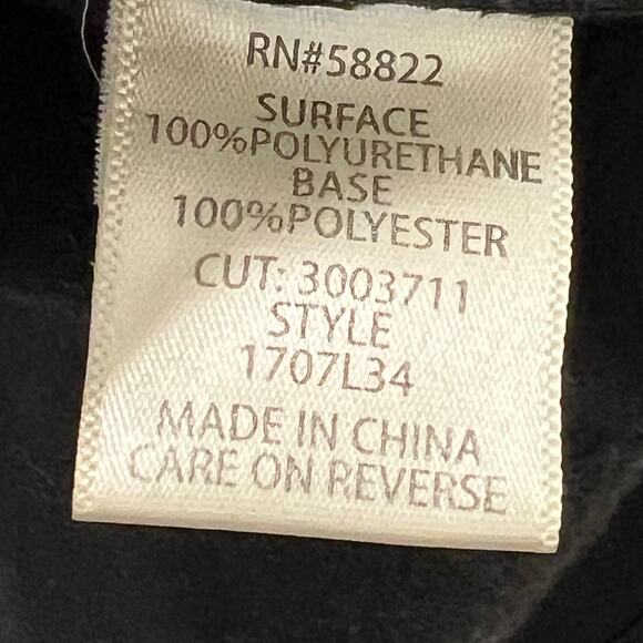 Max Studio Faux Leather Button Down Shirt Black Edgy Streetwear Women’s Medium - Picture 14 of 15